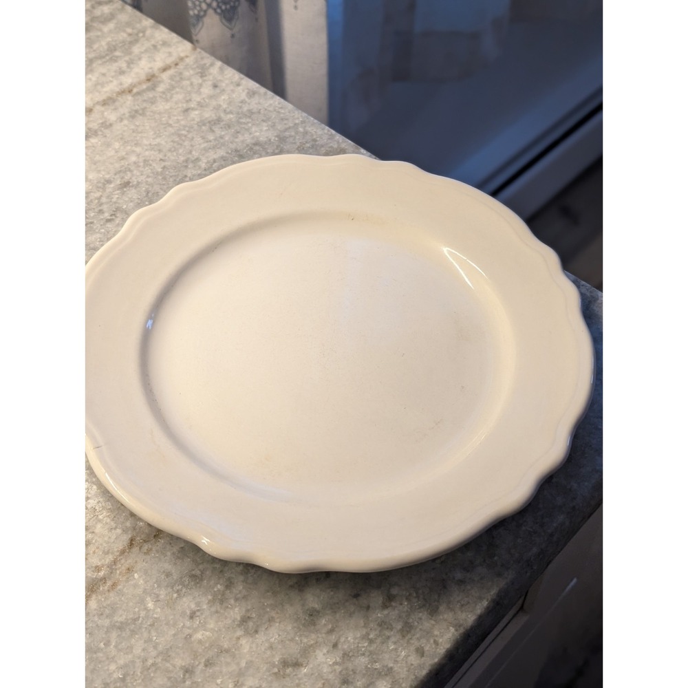 Rego 10" Dinner Plate Scalloped Edge Porcelain Restaurant Ware All White